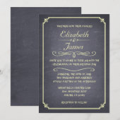 Invitations vintages simples de mariage de tableau (Devant / Derrière)