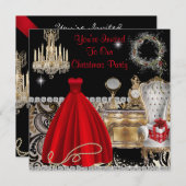 INVITATIONS vintages SUR LE NOËL GLAMOR (Devant / Derrière)