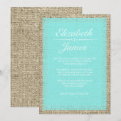 Invitations vintages turquoises de mariage de (Devant / Derrière)