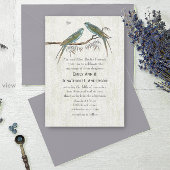 Invitations Vintages turquoises de mariage d'oisea