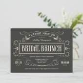 Invitations Vintages uniques de brunch nuptial (Debout devant)