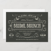 Invitations Vintages uniques de brunch nuptial (Devant / Derrière)
