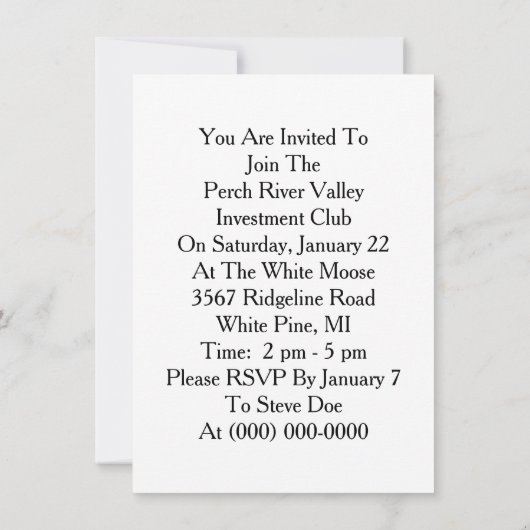 Invitations vintages uniques de club (Dos)