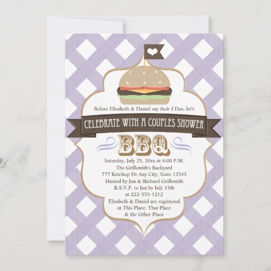 Invitations Wedding showers de couples de barbecue (Devant)