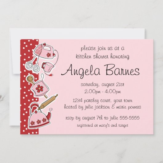 Invitations Wedding showers de cuisine rétro (Devant)