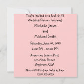Invitations Wedding showers de la salle de mariage (Dos)