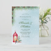 Invitations Wedding showers de lanterne d'hiver et (Debout devant)