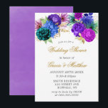 Invitations Wedding showers de luxe Fiesta Peacock<br><div class="desc">Vous aimerez ce luxe violet,  rose,  vert,  couleur d'eau pivotante bleu avec plumes de paon colorées. Idéal pour vos célébrations mariages !</div>
