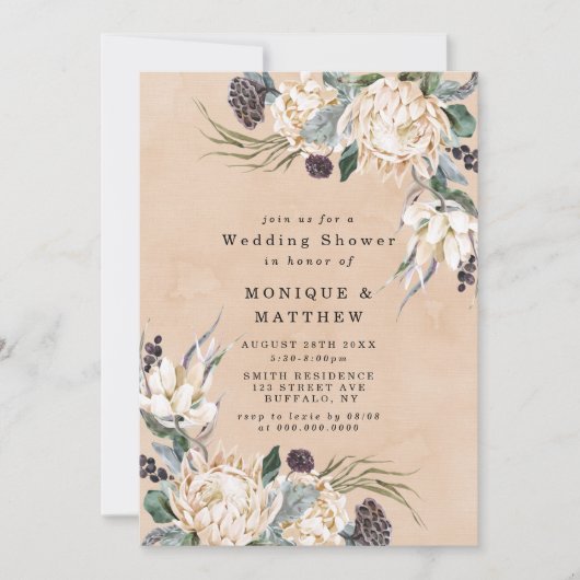 Invitations Wedding showers du Boho Blanc Tropical (Devant)
