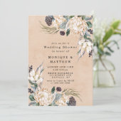 Invitations Wedding showers du Boho Blanc Tropical (Debout devant)