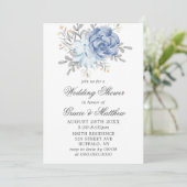 Invitations Wedding showers Dusty Blue Watercolor (Debout devant)