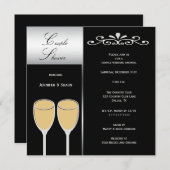 Invitations Wedding showers Élégantes de couples (Devant / Derrière)