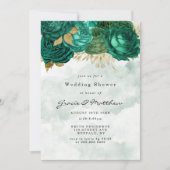 Invitations Wedding showers Emerald Green Peony Go (Devant)