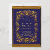 Invitations Wedding showers Royal Blue Gold (Devant)