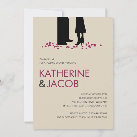 Invitations Wedding showers Vows romantiques (Devant)