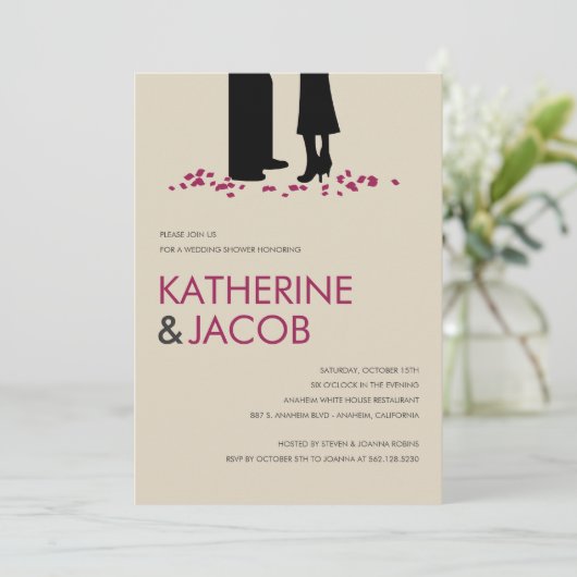 Invitations Wedding showers Vows romantiques (Debout devant)