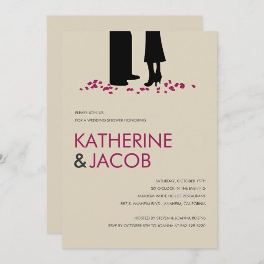 Invitations Wedding showers Vows romantiques (Devant / Derrière)