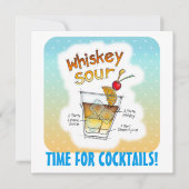 INVITATIONS - WHISKEY SOUR RECETTE COCKTAIL ART (Devant)