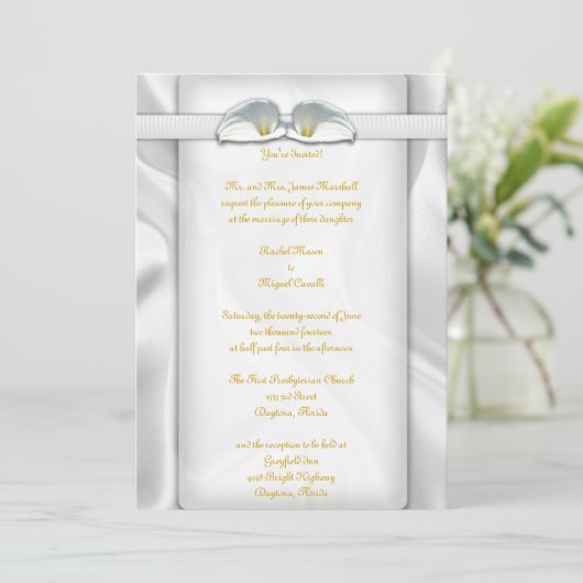 Invitations White Calla Lilly (Debout devant)