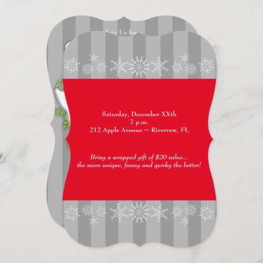 Invitations White Elephant Custom Holiday Party (Devant / Derrière)