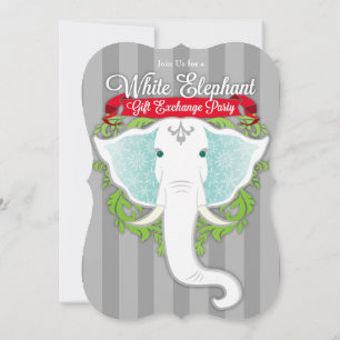 Invitations White Elephant Custom Holiday Party