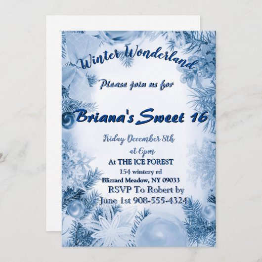 Invitations Winter Wonderland (Devant / Derrière)