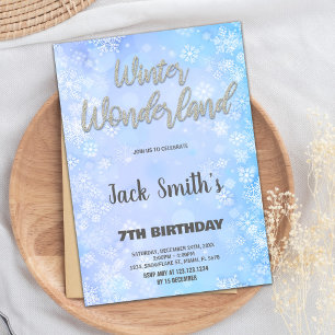 Invitations Winter Wonderland Parties scintillant