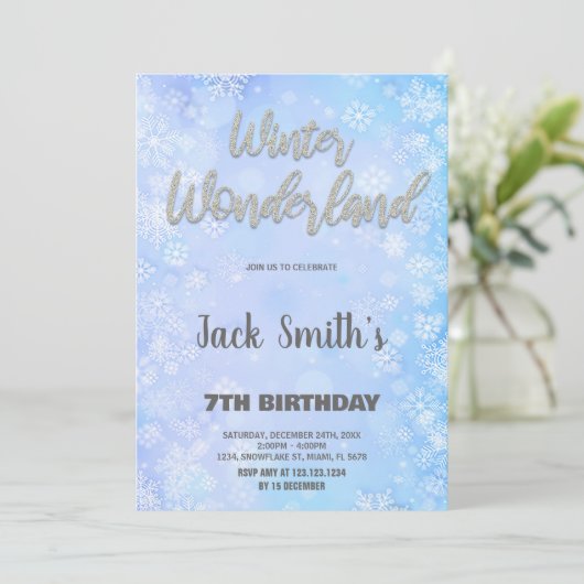 Invitations Winter Wonderland Parties scintillant (Debout devant)