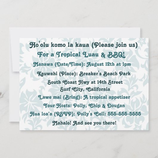 Invitations Woody Wave Luau (Dos)