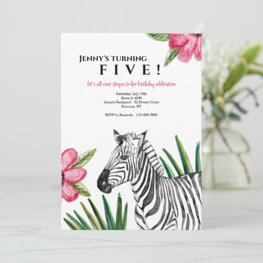 Invitations Zebra (Debout devant)