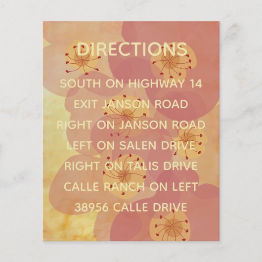 Invite de mariage Insertion Carte Floral Influencé (Devant)