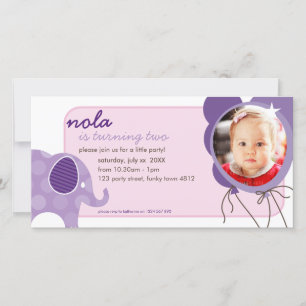 INVITE FOTOCARD: olifant + ballonnen 5