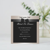 Invite Fundraiser Formal Black Stropdas Champagne Kaart (Staand voorkant)