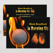 INVITE VAN DE 40E BIEDDAGPARTIJ - GOLF BALL BURNIN KAART (Voorkant / Achterkant)