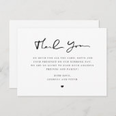 Invités de carte de remerciements de script mariag (Devant / Derrière)