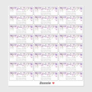 Invités fleur sauvage Lilac étiquette de adresse