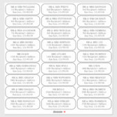 Invités mariages étiquettes de adresse 27 destinat (Feuille)