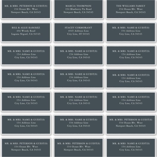 Invités Mariages forestiers enchantés Étiquettes d (Devant)