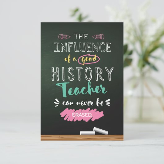 Invloed van een goede geschiedenisleraar bedankkaart (Staand voorkant)