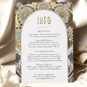 Invoegen INFO Navy Blue Gold Art Nouveau Folie Feestdagen Briefkaart