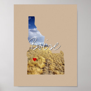 Invoegsel van de staatsfoto van Idaho en naam van  Poster