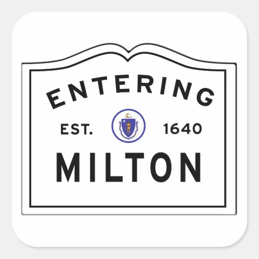 Invoer bij Milton MA Vierkante Sticker (Voorkant)