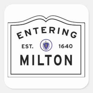 Invoer bij Milton MA Vierkante Sticker