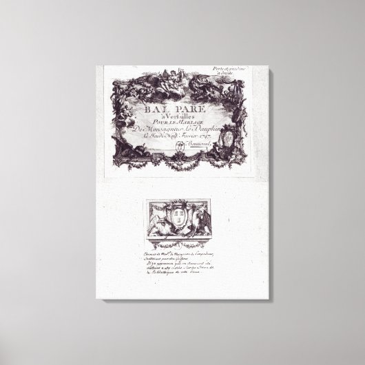 Invoerbiljet voor de bal in Versailles Canvas Afdruk (Voorkant)