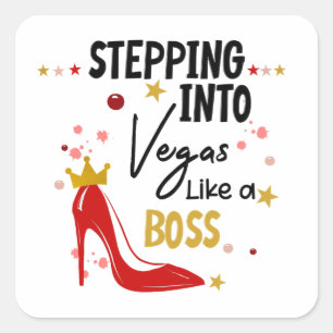 Invoeren in Vegas Vacation Trip Birthday Girl Vierkante Sticker