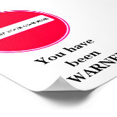 invoeren op je eigen risico poster (Hoek)