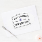 Invoeren van New Bedford MA Sign Ovale Sticker (Envelop)