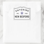 Invoeren van New Bedford MA Sign Ovale Sticker (Tas)
