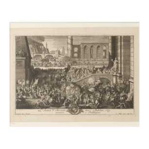 Invoering van Alexander de Grote in Babylon. Acryl Muurkunst