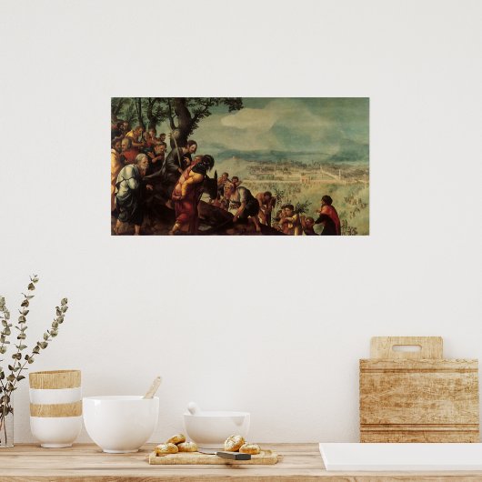 Invoering van Christus in Jeruzalem Poster (Keuken)